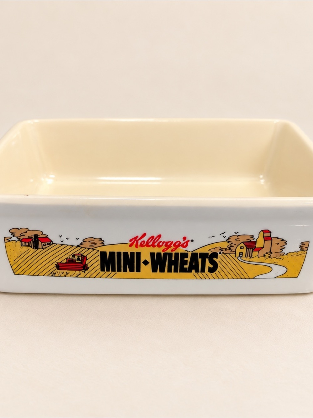Kellogg's Mini-Wheats Ceramic Serving Dish in Cream and Yellow